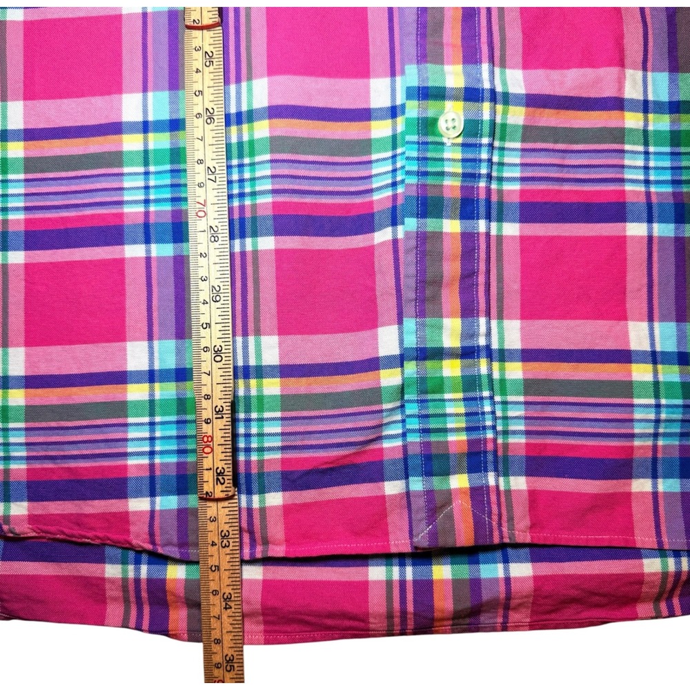 Ralph Lauren Mens 3XB Big Pink Plaid Cotton Button Down Shirt Long Sleeve Pony - Picture 9 of 9